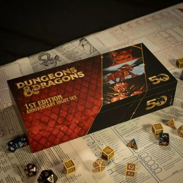 Edición limitada del 50.º aniversario de Dungeons & Dragons, juego de lingotes con portada de libro de la 1.ª edición - Imagen 4